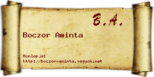 Boczor Aminta névjegykártya